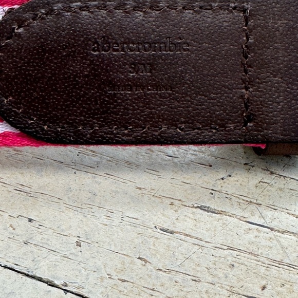 Abercrombie & Fitch Pink and Brown Belt with Gold Buckle - Picture 3 of 5